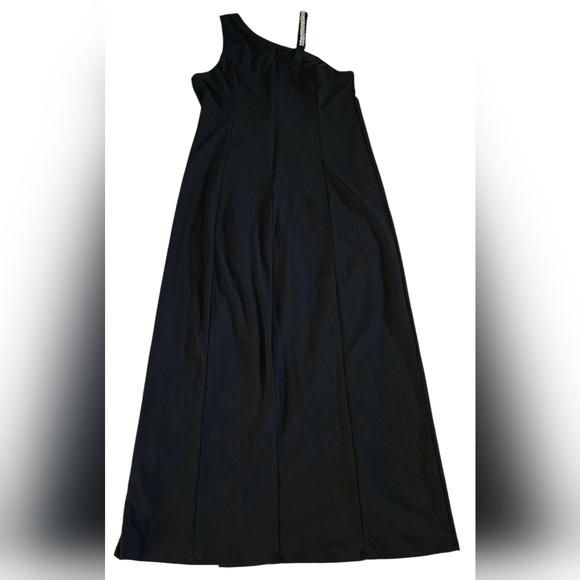 Torrid Black Crepe One-Shoulder Dress with Rhinestone Embellishments - Picture 4 of 10